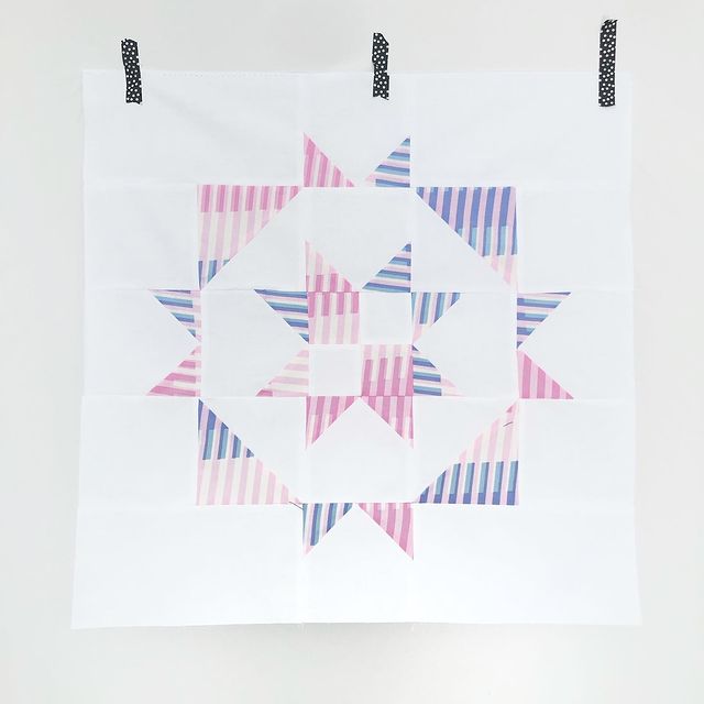 Folk Sun Quilt Pink & Blue